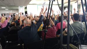 Members voting at the Green Party Autimn 2023 Conference